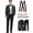 Black, variant on Men Floral Print Tuxedo Jacket + Coffee Strap Clip, Regular Fit Long Sleeve with Pockets, Spring Fall Party Style Shawl Collar Suit Coat, Spring Formalwear Classic Suit