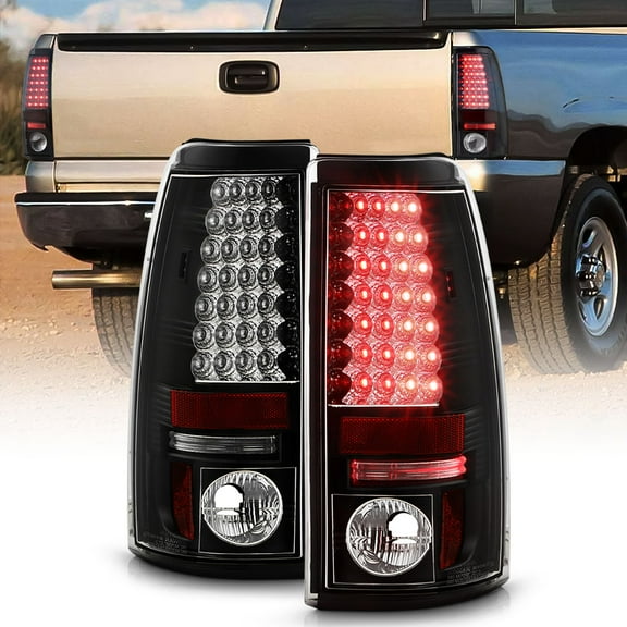 Black 1999-2002 Chevy Silverado 99-06 GMC Sierra Lumiled LED Tail Lights Lamps