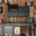 thumbnail image 5 of Garage Wall Cabinet with Flip-Up Door, Lockable Metal Storage Cabinet Wall Mounted, Hanging Tool Cabinet for Garage Basement Utility Room, Black, 5 of 12