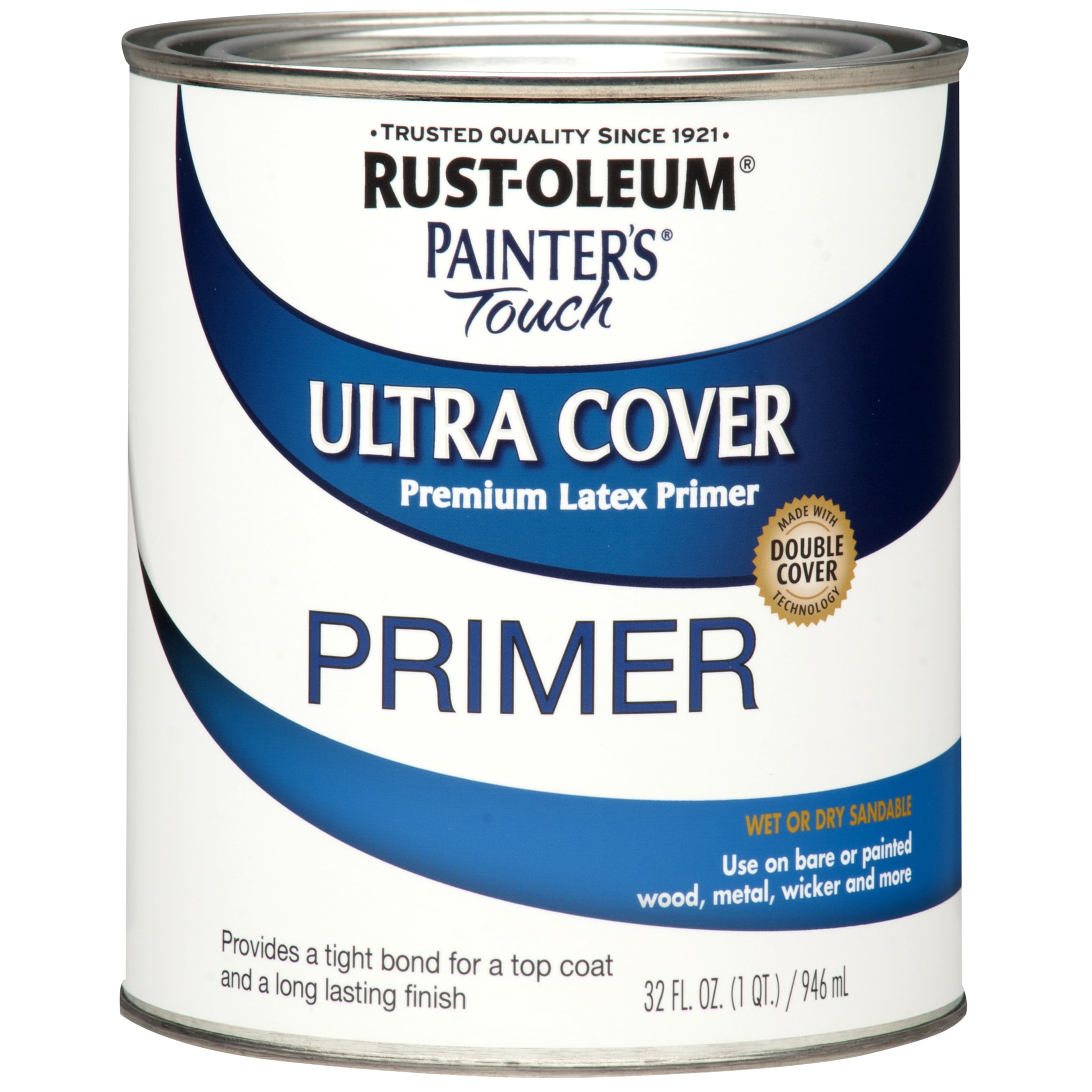 White, Rust-Oleum Painter's Touch Ultra Cover Primer Flat, Quart, 2 Pack