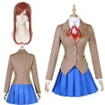 thumbnail image 1 of Disfraz de Doki Literature Club Monika, Cosplay de Sayori Yuri Natsuki, conjunto de peluca, uniforme escolar para niña y mujer, 1 of 3