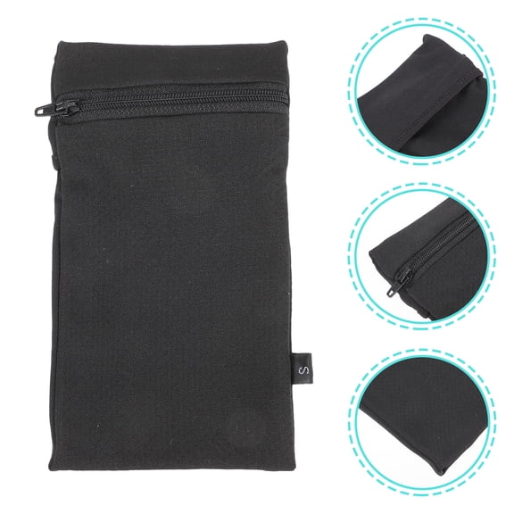 EXHUMKY Running Arm Phone Holder Black Polyester Waterproof for Outdoor Activities 1Set