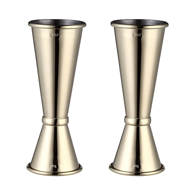 2 Piezas De Jigger Para CocteleríA, 1 Oz Y 2 Oz, Jigger De Acero Inoxidable, Herramienta De MedicióN De Doble Jigger De Estilo JaponéS Para Bar Y Hogar