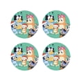 thumbnail image 2 of Saiise 4 Pcs Leather Coasters for Drinks Coaster Sets Drink Table Cup Coasters for Living Room Kitchen Coffee Decor,Bluey, 2 of 8