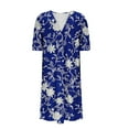 thumbnail image 5 of Levmjia Womens Summer Dress V-Neck Short Sleeve Floral Print Loose Fit Casual Polyester Beach Dress with Pockets Multi Color Options, 5 of 5