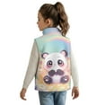 thumbnail image 2 of Yuyamidu Panda Zip Up Fuzzy Fleece Vest for Toddler Girls 2T Stand Collar Sleeveless Jacket with Pockets Cute Waistcoat Winter Outerwear for Outdoor School, 2 of 6