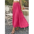 thumbnail image 4 of PRETTYGARDEN Long Skirts for Women Summer Vacation Outfits Spring Chiffon Elastic Waist Flowy A-Line Pleated Midi Skirt, 4 of 10