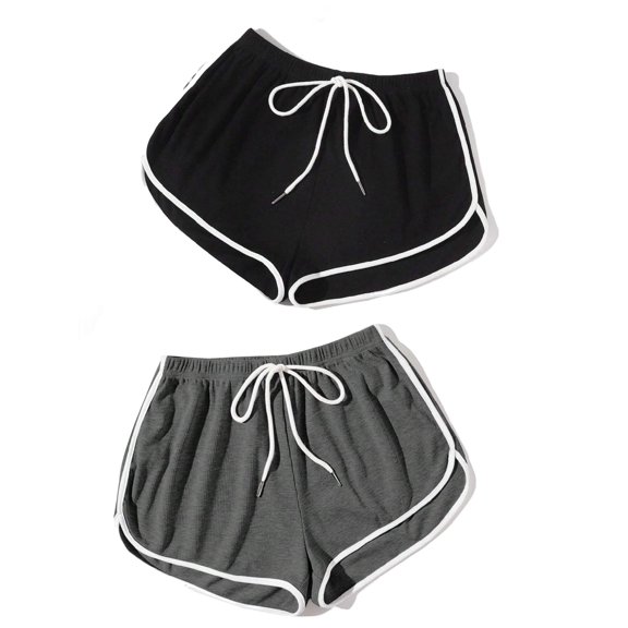 Women's Shorts Casual Plain Track Dark Grey XS (2)