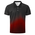 thumbnail image 4 of BRGZLK Mens Polo Shirts Summer Short Sleeve Ombre Print Moisture Wicking Gym Workout T-Shirt Casual Loose Pullover Tees Wine 3XL, 4 of 5
