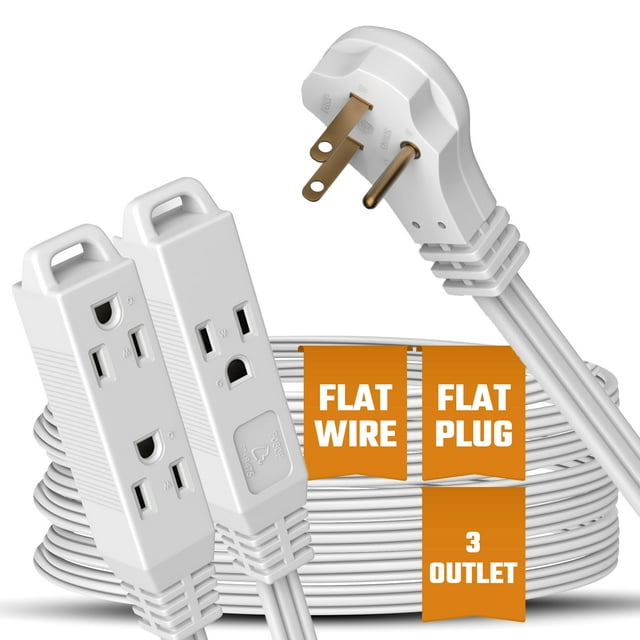 Cable de extensión BindMaster blanco de 3 clavijas, 3 salidas, 3 m o más
