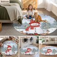 thumbnail image 5 of Round Rugs 3Ft, Christmas Snowman Round Area Rug Washable Indoor Throw Carpet, Xmas Snowflake Tree Birds Elk Small Non Slip Circle Rug for Bedroom Living Room Home Decor Aesthetic, 5 of 8