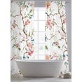 thumbnail image 5 of Pink Green Botanical Sheer Curtains 84 Inch Length 2 Panels Set, Summer Watercolor Branch Flower Voile Window Treatment Rod Pocket Curtains Sheers Drapes for Bedroom/Living Room/Kitchen 52"x84"x2, 5 of 7
