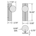 thumbnail image 6 of 62336LEDDLP-GLD/OPL Access Lighting Euro - 4.5W 1 LED Wall Sconce-16 Inches Tall and 6 Inches Wide, 6 of 9