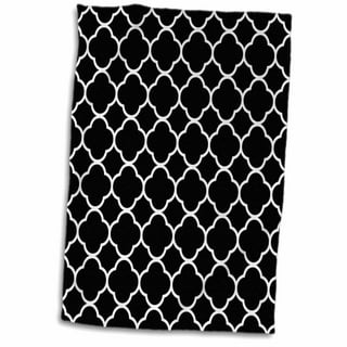 Black and White Harlequin Bath Towel Set