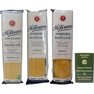 La Molisana Imported Italian Pasta 3 Shape Variety (1) Each: Thin Spaghetti No.16, Fettucine No.5, Linguine No. 6 (16 Ounces)   MerlinsMart Zine