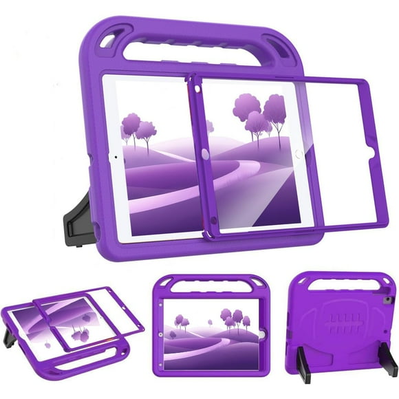 Funda BMOUO Kids para iPad de 9ª, 8ª y 7ª generación con pantalla, color morado