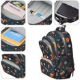 thumbnail image 4 of Basketball and Baseball Black Pattern Backpack for School, Cute School Bag with Adjustable Shoulder Straps and Padded Back, 16.9"x12.6"x5.9", 4 of 5