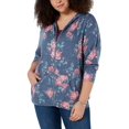 thumbnail image 4 of Style & Co. Womens Floral-Print Sweatshirt, Blue, Plus Size, 0X, 4 of 4