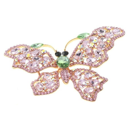 Large Crystal Butterfly Brooch