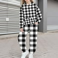 thumbnail image 2 of Nskgu Girls Clothes 2 Piece Fashion Fall Outfits Plaid Oversize Pullover Sweatshirt and Sweatpant Sweatsuit Sets with Pockets, 2 of 5