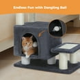 thumbnail image 2 of PAWZ Road 21.3" Dog Stairs with Scratching Post 3-Step Pet Stairs with Cat Condo for Small Dog Dark Gray, 2 of 10