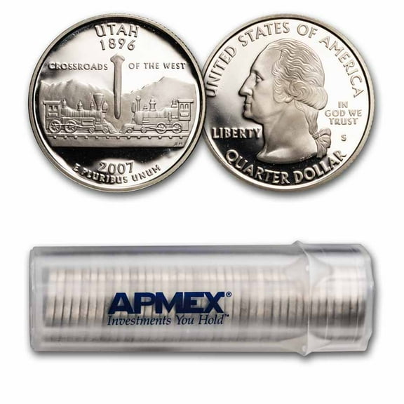 2007-S Utah State Quarter Gem Proof 40-Coin Roll (Silver)