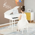 thumbnail image 2 of Costway 30 Key Classical Kids Piano Wooden Musical Instrument Toy w/ Stand & Stool White, 2 of 10