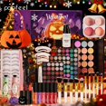 thumbnail image 1 of POPFEEL Complete Halloween Makeup Kit with Step-by-Step Guide - Full Face Palette Set, Eyeshadow, Lip Gloss, Mascara & Brushes, 1 of 4