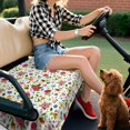 thumbnail image 5 of Bright Flowers Print Golf Cart Seat Cover 51"x31" Front Bench Towel Blanket for Most Golf Cart Models Easy Care Microfiber, 5 of 8
