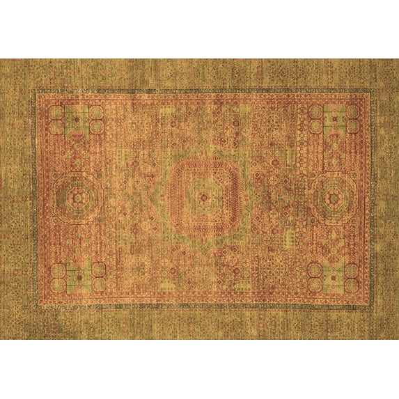 Ahgly Company Indoor Rectangle Oriental Brown Modern Area Rugs, 2' x 3'