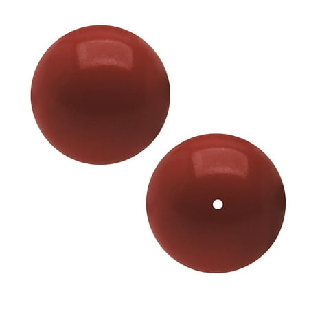 Red Coral Rondelle Beads - Swarovski Crystal, #5810 Round Faux Pearl Beads 8mm, 25 Pieces, Red Coral
