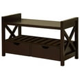 thumbnail image 2 of Tavia Shoe Storage Bench with Drawers & Open Shelf, Cherry Wood, 2 of 4