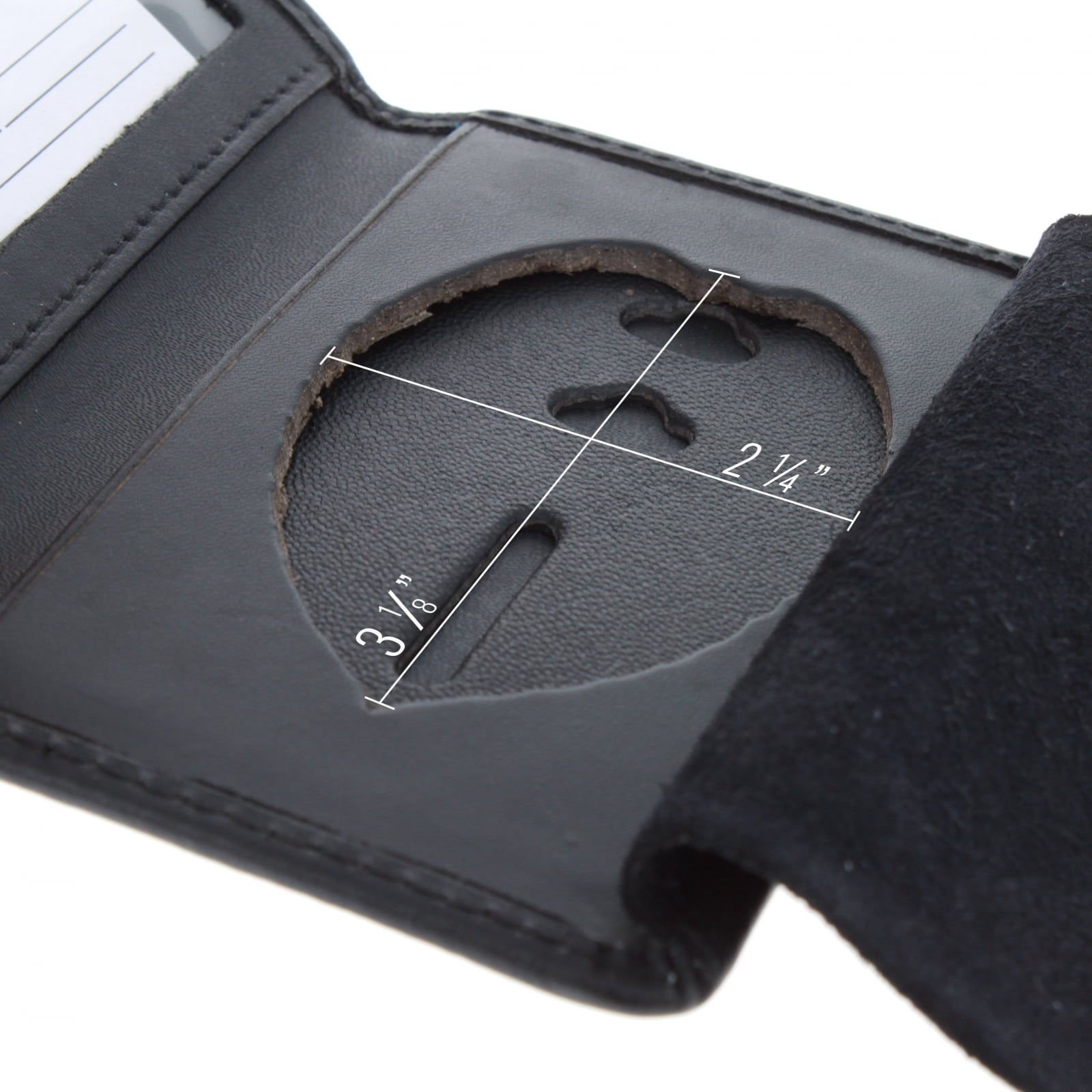 ASR Federal Black Bifold Leather ID Card and Badge Holder Police Gear, Shield