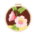thumbnail image 2 of Coarse Yarn Poke Embroidery DIY Kit | Floral Series, Needle Punch Craft Set | Complete Materials, Yarn, Tools, Step-by-Step Instructions | 20cm Art Project | Relaxation & Gift Ideas, 2 of 6