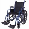 Carex Steel Classics Wheelchair with Swing Away Footrests, 20" Seat, 300 lb Weight Capacity, Blue