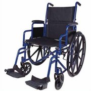 Carex Steel Classics Wheelchair with Swing Away Footrests, 20" Seat, 300 lb Weight Capacity, Blue