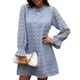 thumbnail image 3 of Vestido de manga larga para mujer vestido de manga larga con cuello redondo de gasa para dama para citas de vacaciones ANGGREK Otros, 3 of 6