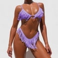 thumbnail image 1 of Conjunto de con Borlas de de - Púrpura L Morado L BLESIY Traje de bikini de mujer, 1 of 5