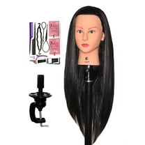 Bellrino 28" Cosmetology Mannequin Manikin Training Head with Synthetic Fiber - Angela (CLAMP HOLDER INCLUDED)