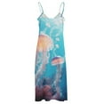 thumbnail image 5 of Jellyfish Ocean Style Design Sleeveless Dress Woman Fashion Long Dresses Women's Summer Suit Dress 2025, 5 of 7