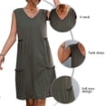 thumbnail image 4 of Vestido informal sin mangas, vestido sin mangas con cuello en V, vestido sin mangas con ribete de volantes, vestido corto sin mangas, máxima confiabilidad, 4 of 5