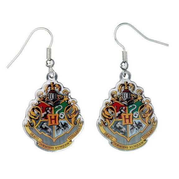 Harry Potter Hogwarts Crest Silver Plated Earrings