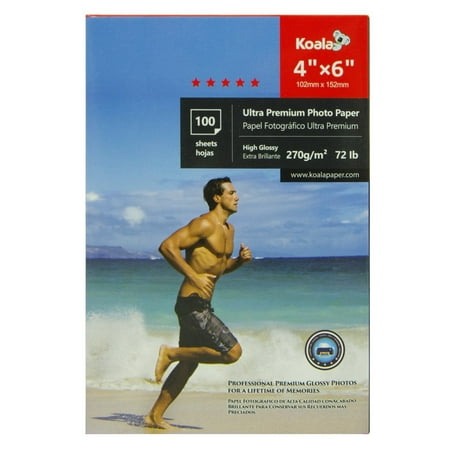- KOALA High Glossy Photo Paper Used for Photostudio and Photograph Fan, 4x6 inch 100 Sheets, for All Inkjet Printer