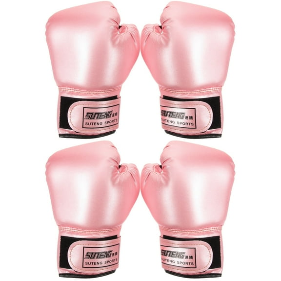 2 Pairs Children's Boxing Gloves Car Accessories Pendent Put Work Pink