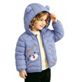 thumbnail image 6 of Spazoro Toddler Girls Hooded Puffer Jacket, Lightweight Animal Print Zip Up Long Sleeve Soft Warm Winter Outerwear for Little Girls Blue Size 0-1T, 6 of 9
