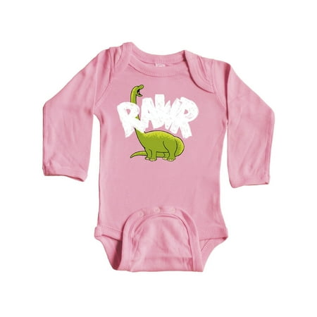 

Inktastic Lil Green Bronto Rawr!! Gift Baby Boy or Baby Girl Long Sleeve Bodysuit