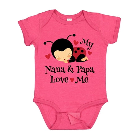 

Inktastic Nana and Papa Love Me Baby Outfit Gift Baby Boy or Baby Girl Bodysuit