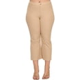 thumbnail image 4 of Womens Cotton Blend Straight Leg Cropped Pants with Pockets Camel 3X-Large, 4 of 9