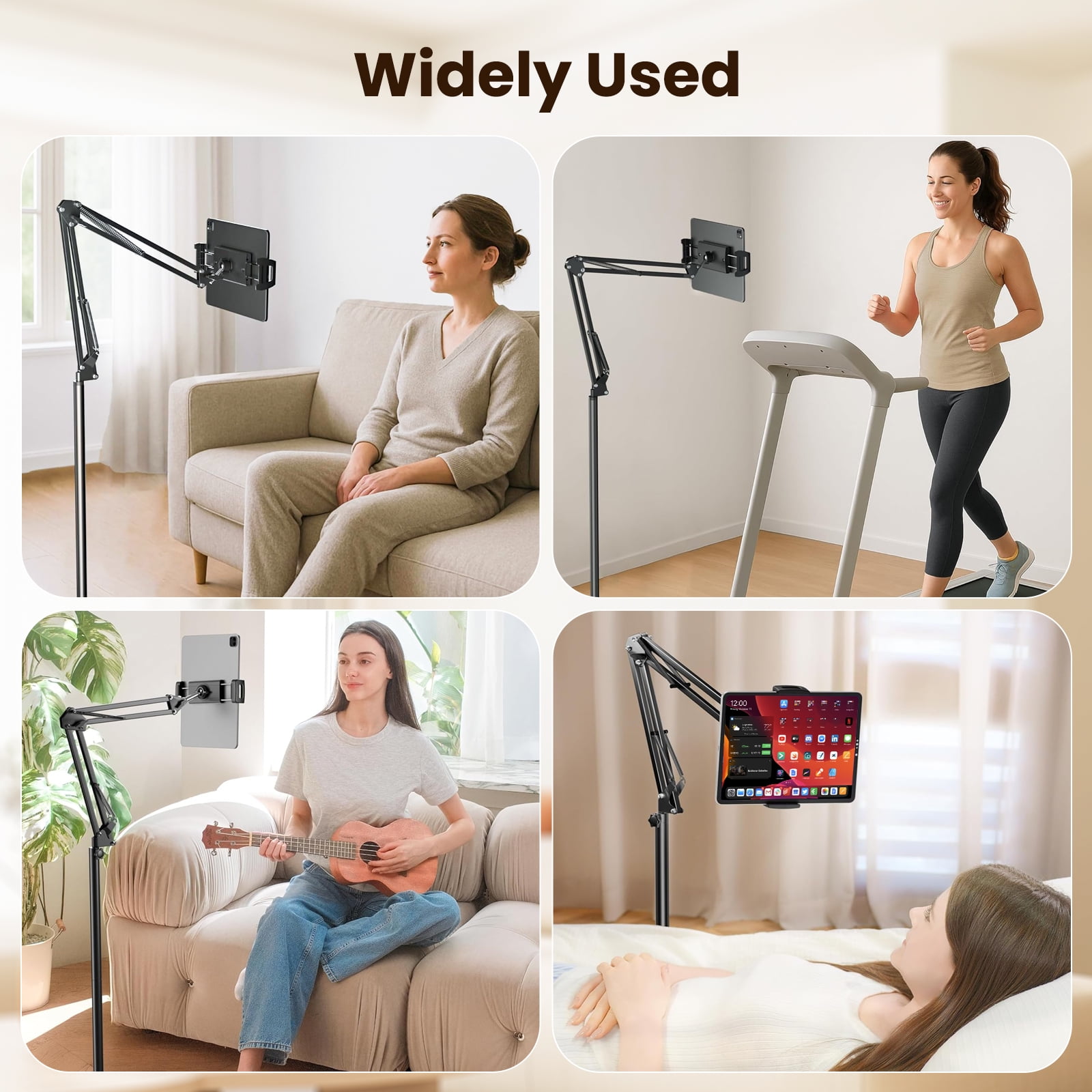ETEPEHI Tablet Floor Stand: 360-degree Rotatable Metal Tablet Holder - Universal iPad Stand Compatible with iPhone iPad Pro Air Mini, Compatible for Samsung Tab, E-Readers