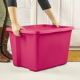 thumbnail image 5 of Sterilite Large Storage Bin, 18 Gallon Durable Plastic Storage Tote with Snap-On Lid, Bright Pink, 8 Pack, 5 of 7